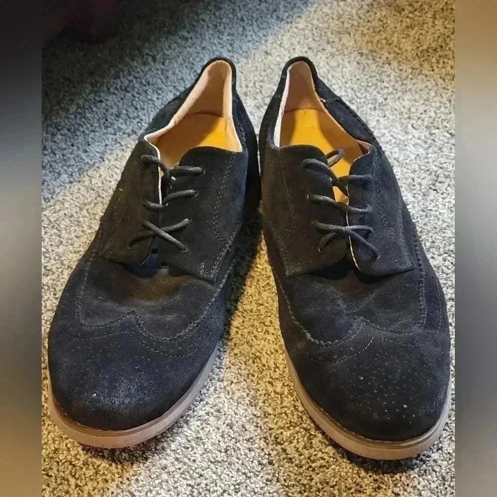 Kunsto Mens Classic Oxford Suede Dress Shoes Wingtip Lace Up mens size 10.5